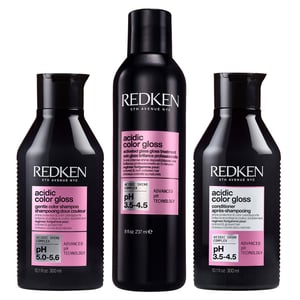 Redken Acidic Color Gloss Sulphate-free Shampoo 300ml, Acidic Color Gloss Conditioner 300ml And Activated Glass Gloss Treatment 237ml