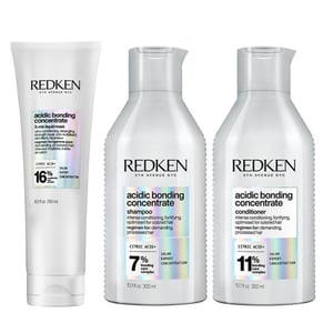 Redken Acidic Bonding Concentrate Shampoo, Conditioner And 5-minute Liquid Hair Mask Bundle