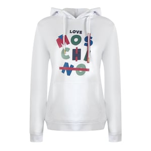 Love Moschino Jumble Logo White Hoodie