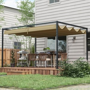 4goodz Pergola met robuuste zonwering frame van metaal en kunststof doek