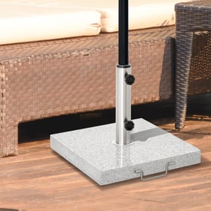4goodz Outsunny parasolvoet 28kg verrijdbaar marmer/rvs 42x42x36cm