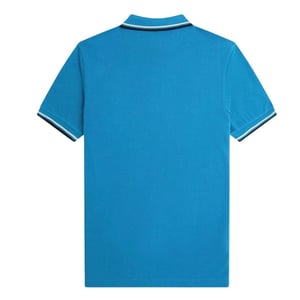 Fred Perry Herenpoloshirt met dubbele kraag (Wit/zwart/blauw)