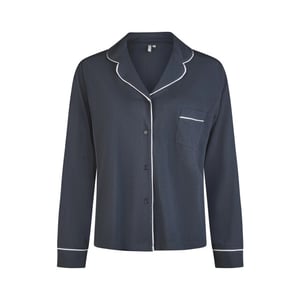 By Louise Dames pyjama set lang modal met knoopsluiting donker