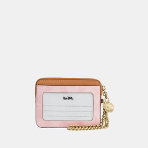 Zip Card Case In Signature Canvas With Charm