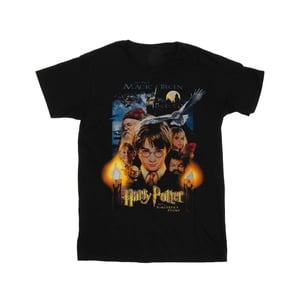 Harry Potter Meisjes The Sorcerer's Stone Poster Katoenen T-Shirt (Zwart)