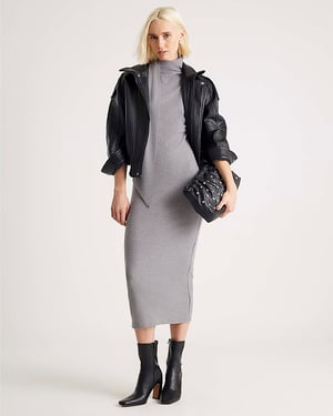 River Island Womens Dress Grey Long Sleeve Scarf Tie Neck