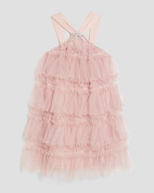River Island Girls Dress Pink Tulle Layered Halter Neck