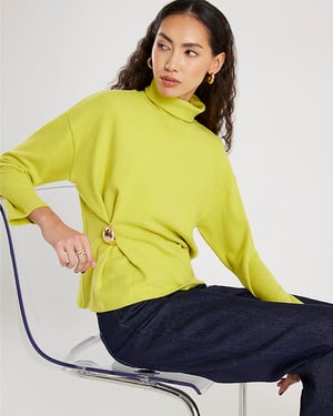 River Island Womens Top Green Long Sleeve Cosy Gold Detail