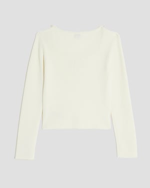 River Island Girls Top Cream Pearl Embellished Long Sleeve