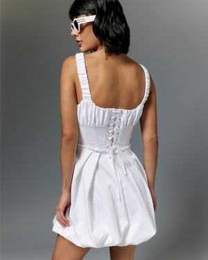 River Island Womens Dress White Premium Satin Bubble Hem