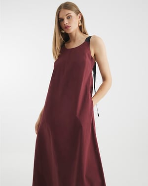 River Island Womens Smock Maxi Dress Purple Oversized Scoop Neck