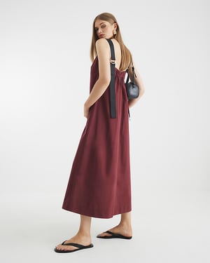 River Island Womens Smock Maxi Dress Purple Oversized Scoop Neck