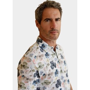 R2 Amsterdam Polo korte mouw colour flower cotton lin 132.polo.006/073
