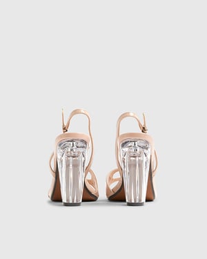 River Island Womens Sandals Pink Perspex Block Heeled