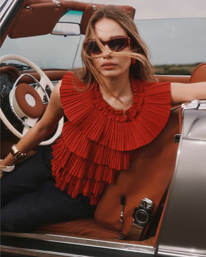 River Island Womens Top Red Halter Neck Ruffle