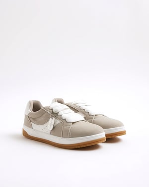 River Island Boys Trainers Grey Lace Up Sneakers