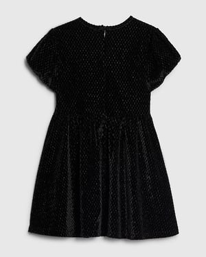 River Island Mini Girls Dress Black Velvet Bow
