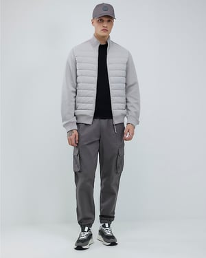 River Island Mens Jacket Grey Funnel Hybrid