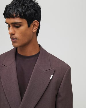 River Island Mens Suit Jacket Purple Relaxed Fit Wrap