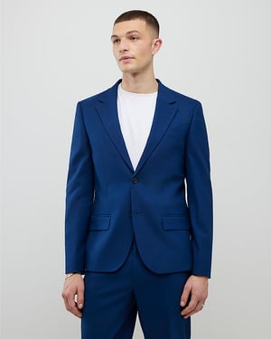 River Island Mens Suit Jacket Blue Slim Fit