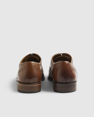 River Island Mens Brogue Shoes Brown Leather