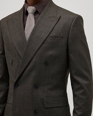 River Island Mens Suit Jacket Brown Slim Fit Check