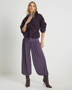 River Island Womens Trench Coat Purple Cropped