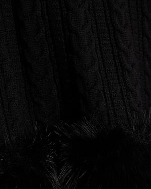 River Island Girls Cape Black Knitted Fur Trim