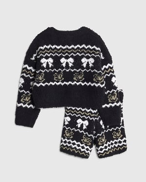 River Island Girls Loungewear & Sock Set Black Cosy 2 Piece