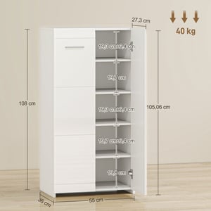 4goodz Schoenenkast met verstelbare planken 10 paar hoogglans
