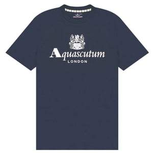 Aquascutum Active Beach Basic Big Logo Navy Blue T-shirt