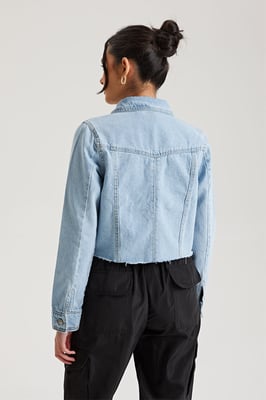Bleach Raw Hem Denim Jacket