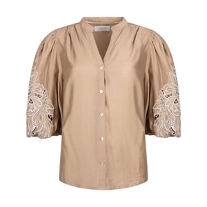 Nukus Rosie blouse embrodery camel
