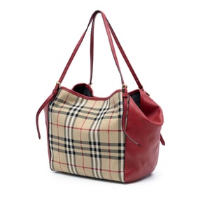 Pre-owned Small Haymarket Check Canvas And Leather Canterbury Tote