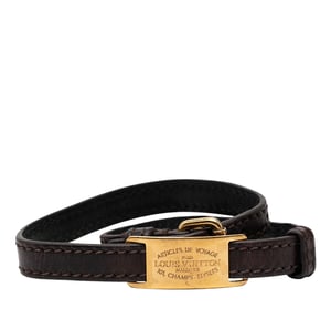 Pre-owned Leather Articles De Voyage Sign It Bracelet