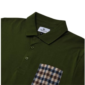 Aquascutum Active Beach Sailor Check Polo Army Green Polo Shirt