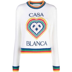 Casablanca Heart Casa Brand Tröja Vit Stickad