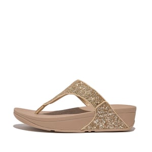 FitFlop Fitflop™ lulu glitter slippers dames – latte beige comfort teenslippers