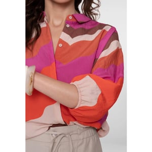Geisha 63216-20 718 blouse ecru/brown/cassis