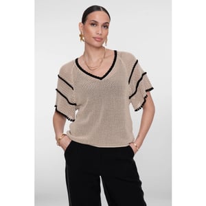 Geisha 64050-23 721 pullover raglan v-neck light sand/black