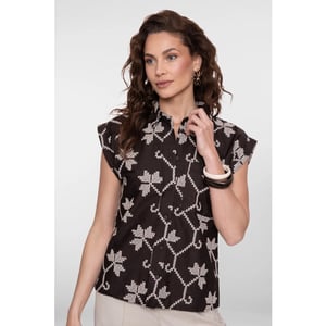 Geisha 63212-20 750 blouse chocolate brown/sand