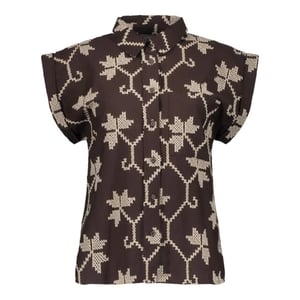 Geisha 63212-20 750 blouse chocolate brown/sand