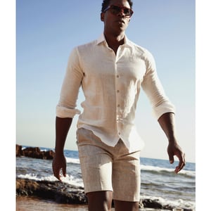 Blue Industry Het cotton linnen overhemd |