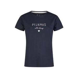 By Louise Dames korte pyjama set shortama donkerblauw/wit gestreept