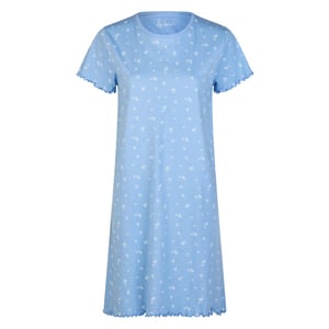 By Louise Dames lang nachthemd korte mouwen blauw