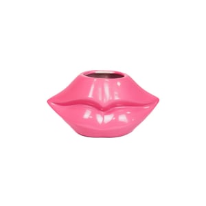 House Vitamin Pot lip ceramic neon pink 21x19x11cm