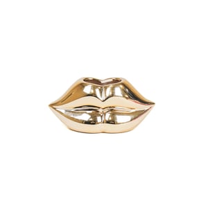 House Vitamin Pot lip ceramic gold 15,5x6,5x7,5cm