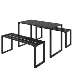 4goodz Outsunny 3-delige tuintafel-set met 2 banken voor 4 pers