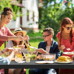 4goodz Outsunny 3-delige tuintafel-set met 2 banken voor 4 pers
