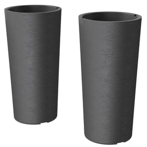 4gardenz 4goodz set van 2 bbloempotten rond 35x60 cm donker